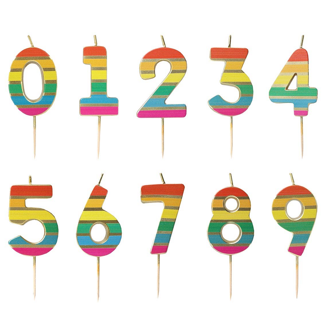 Talking Tables USA - Rainbow Number Candle Set | 0-9