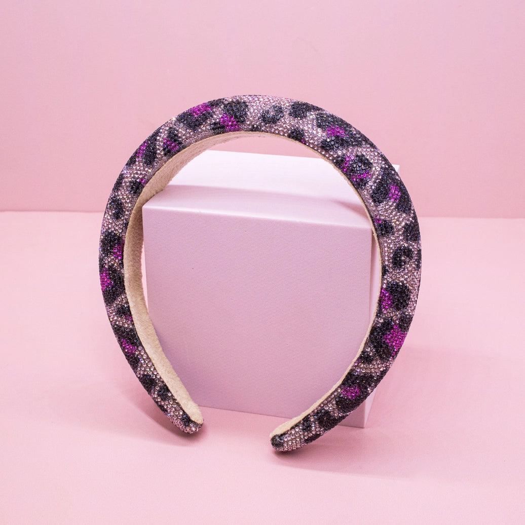 Frog Sac Rhinestone Headband, Kids Leopard Animal Print Hair Band