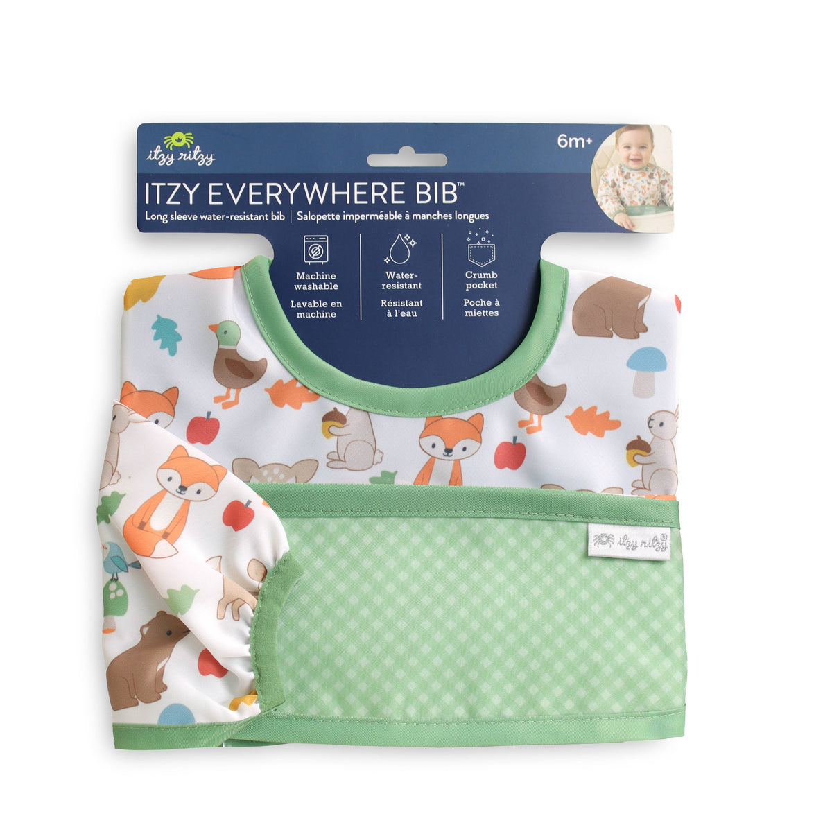 Itzy Ritzy - Itzy Everywhere Bib - Long Sleeve Water-resistant Bib