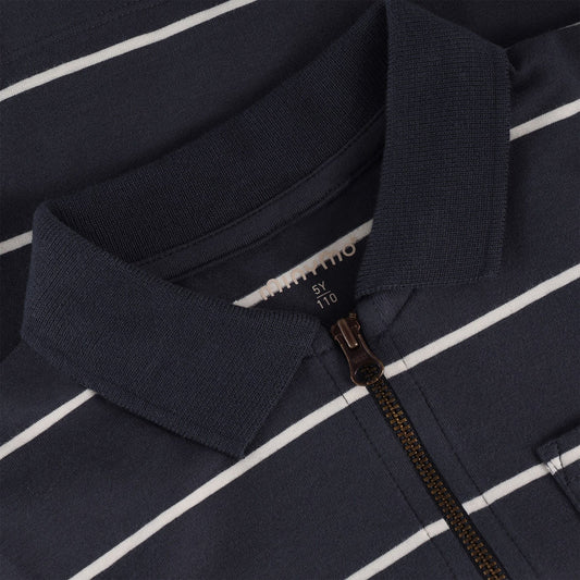 Minymo - Striped Polo with Zipper Detail