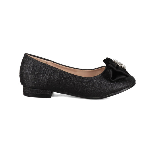 Badgley Mischka Girls Amelia Glitter Bow Flat