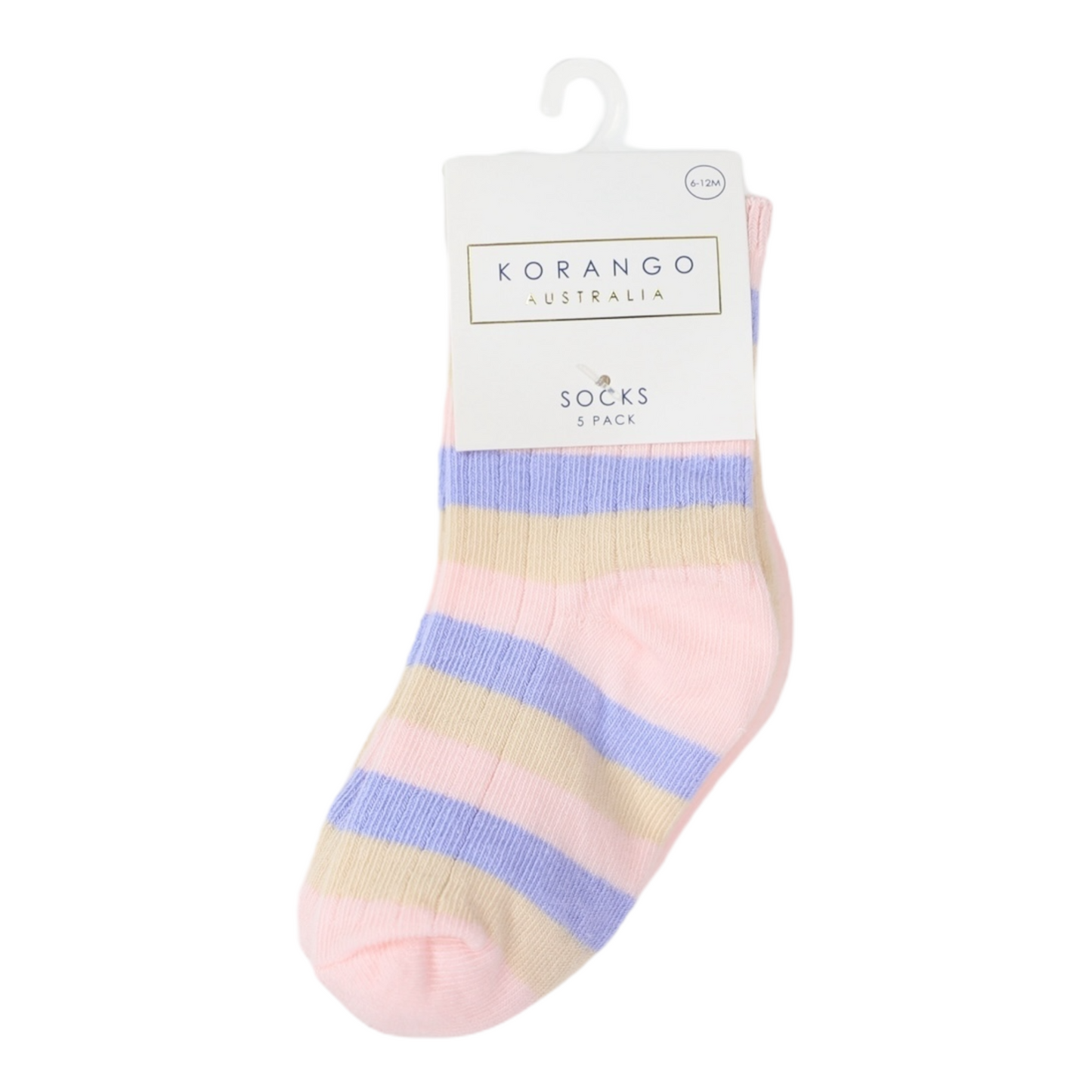 Korango - Ribbed Socks 5pk Plain