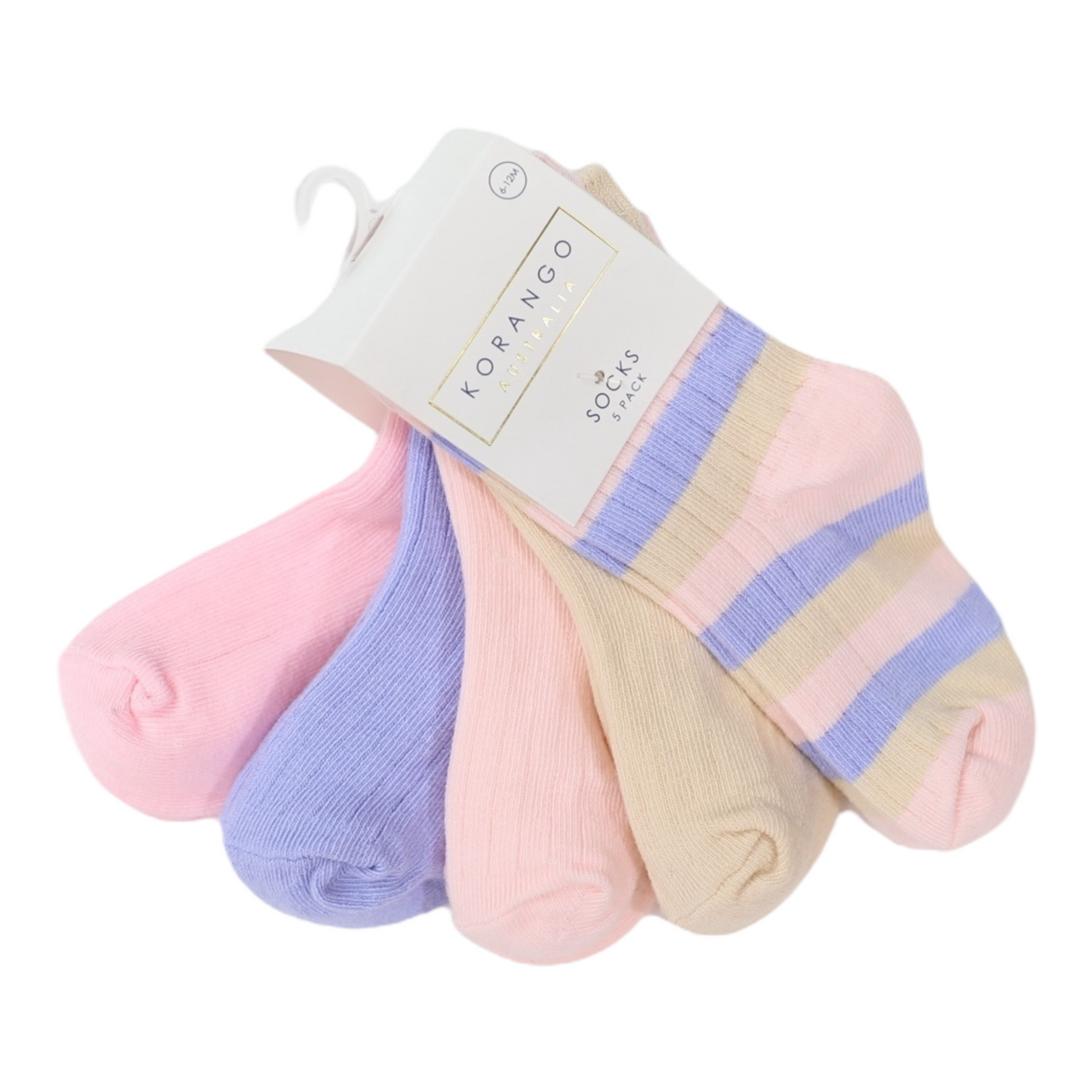 Korango - Ribbed Socks 5pk Plain