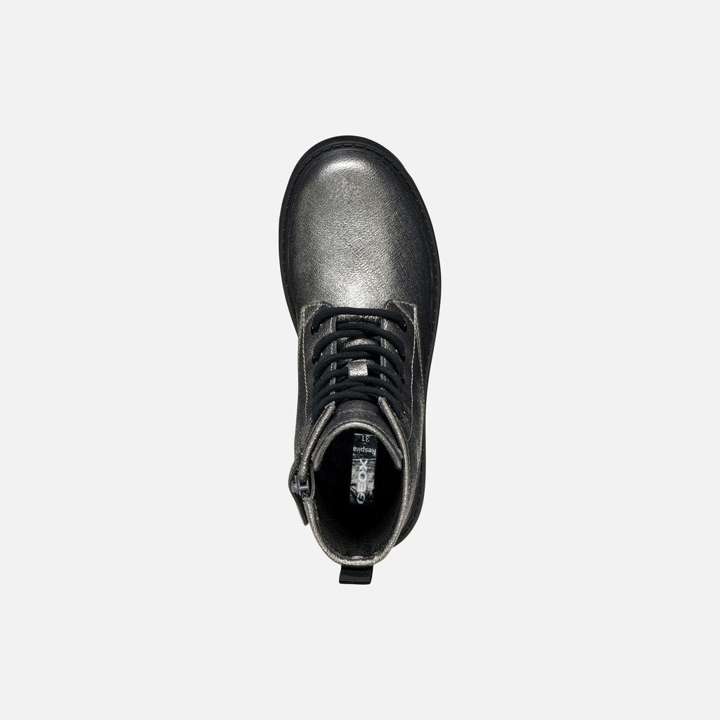 Geox Casey Junior Grey Combat Boots