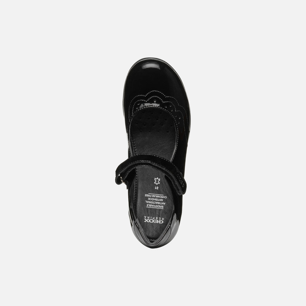 Geox Iberide Mary Jane Black Patent Leather Shoes