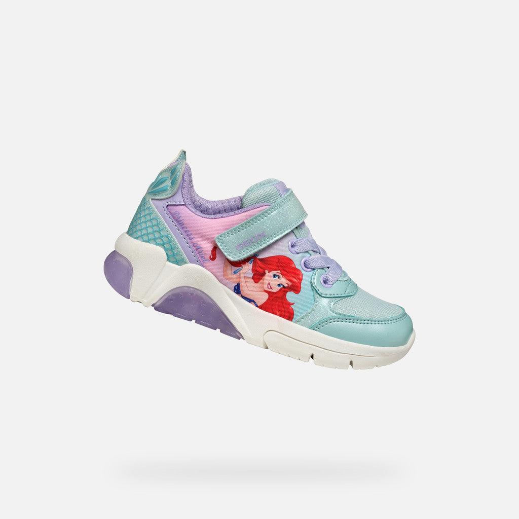 Geox Fadinlight Girl's Sneakers Disney The Little Mermaid Ariel - Watersea/Lilac