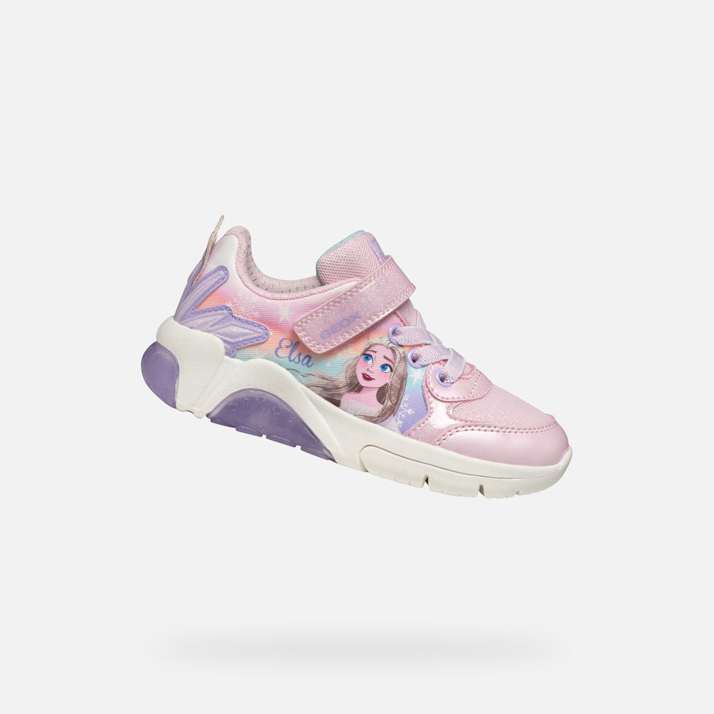 Geox Fadinlight Girl's Sneakers, Disney Frozen Elsa - Pink/Lilac