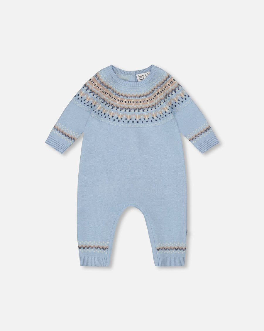 Deux par Deux - Knitted Jacquard Romper - Celestial Light