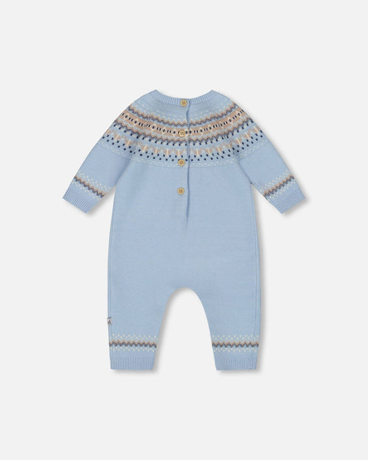 Deux Par - Deux Knitted Jacquard Romper - Celestial Light