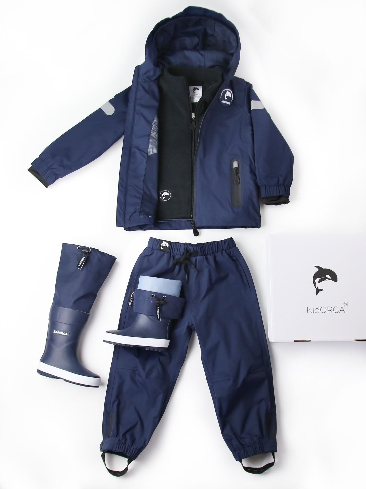 KidORCA Kids Rain Jacket - Navy