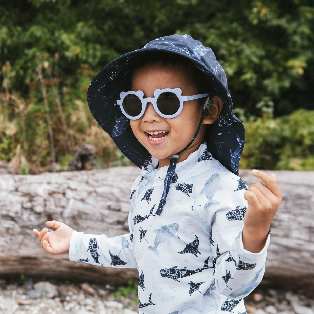 Jan & Jul Kids Polarized Bear Sunglasses Light Blue 1