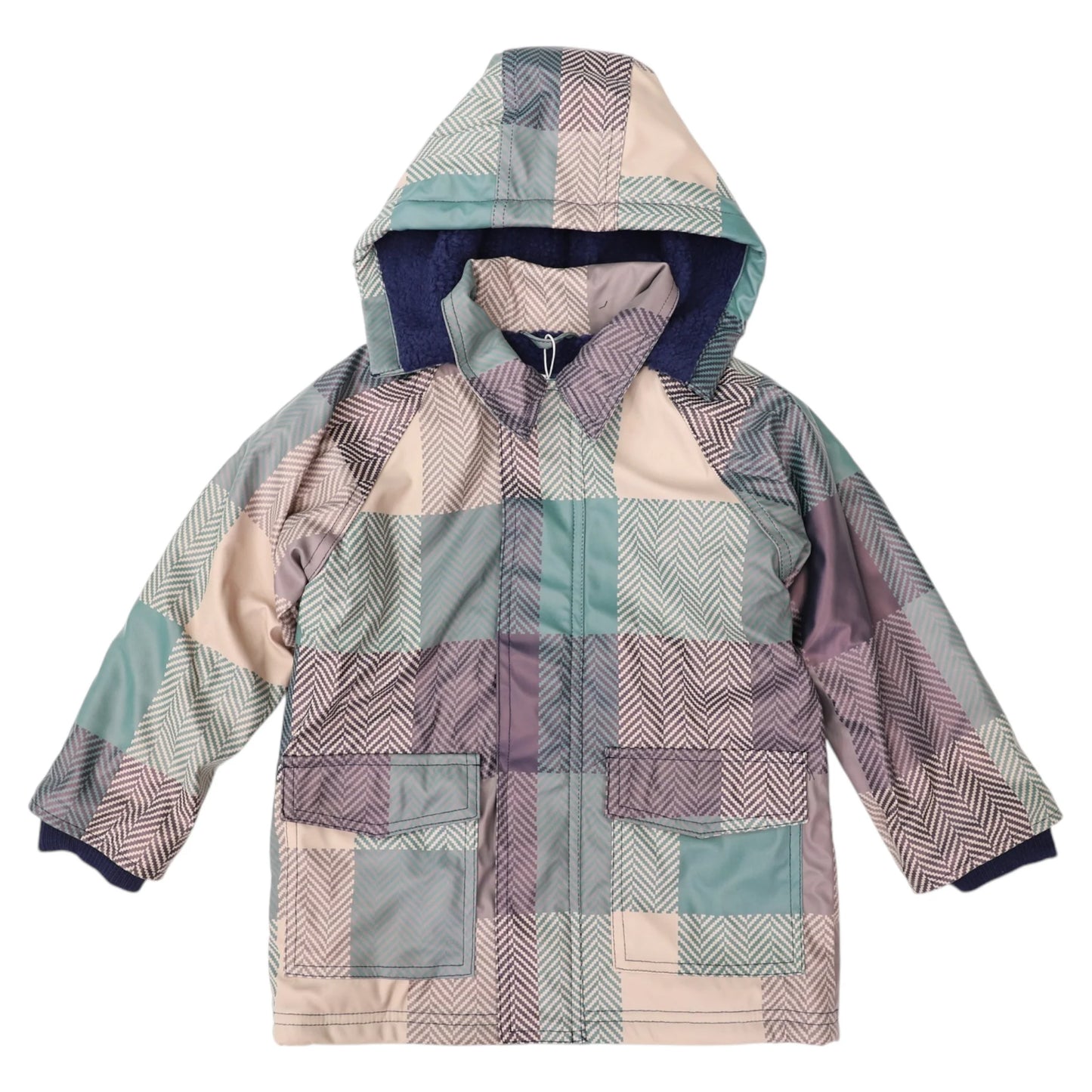 Korango Sherpa Lined Check Raincoat Green