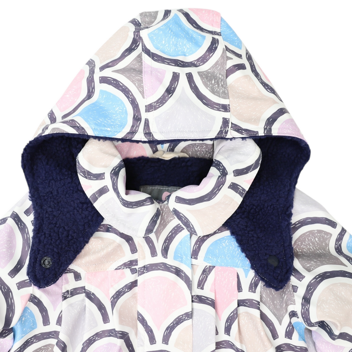 Korango Arch Print Lined Raincoat - Blue