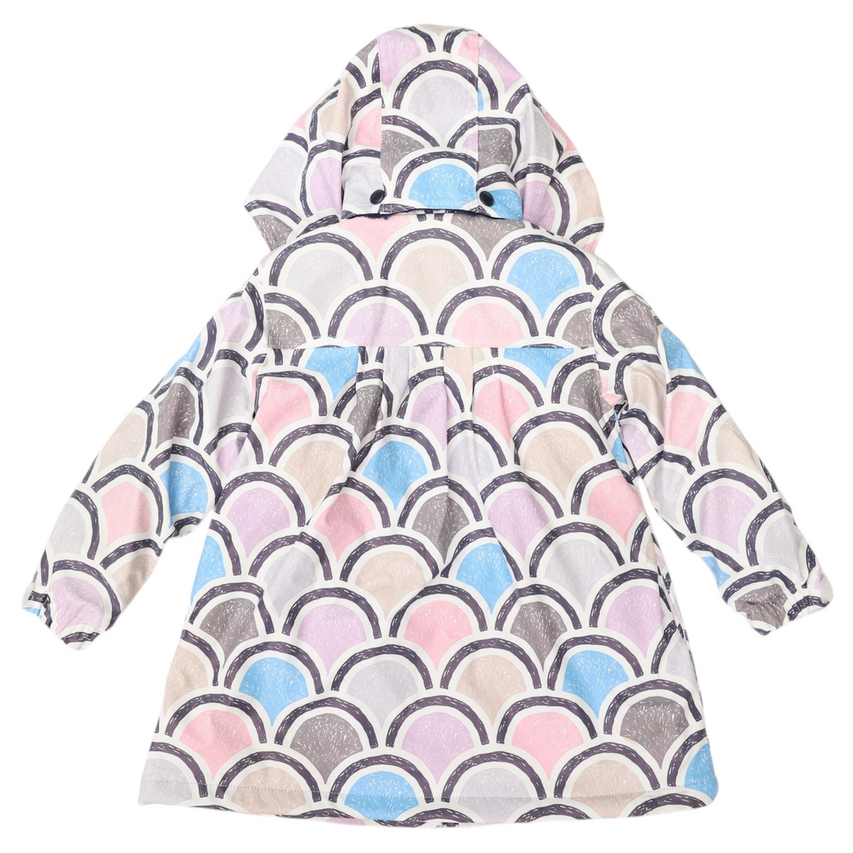 Korango Arch Print Lined Raincoat - Blue