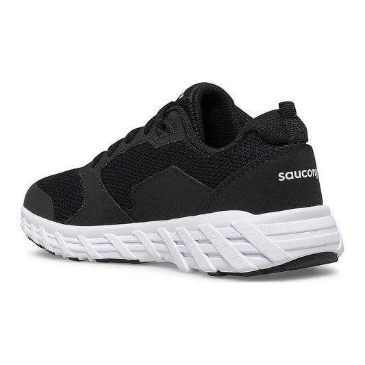 Saucony - Big Kid's Wind 2.0 Lace Sneaker - Black/White