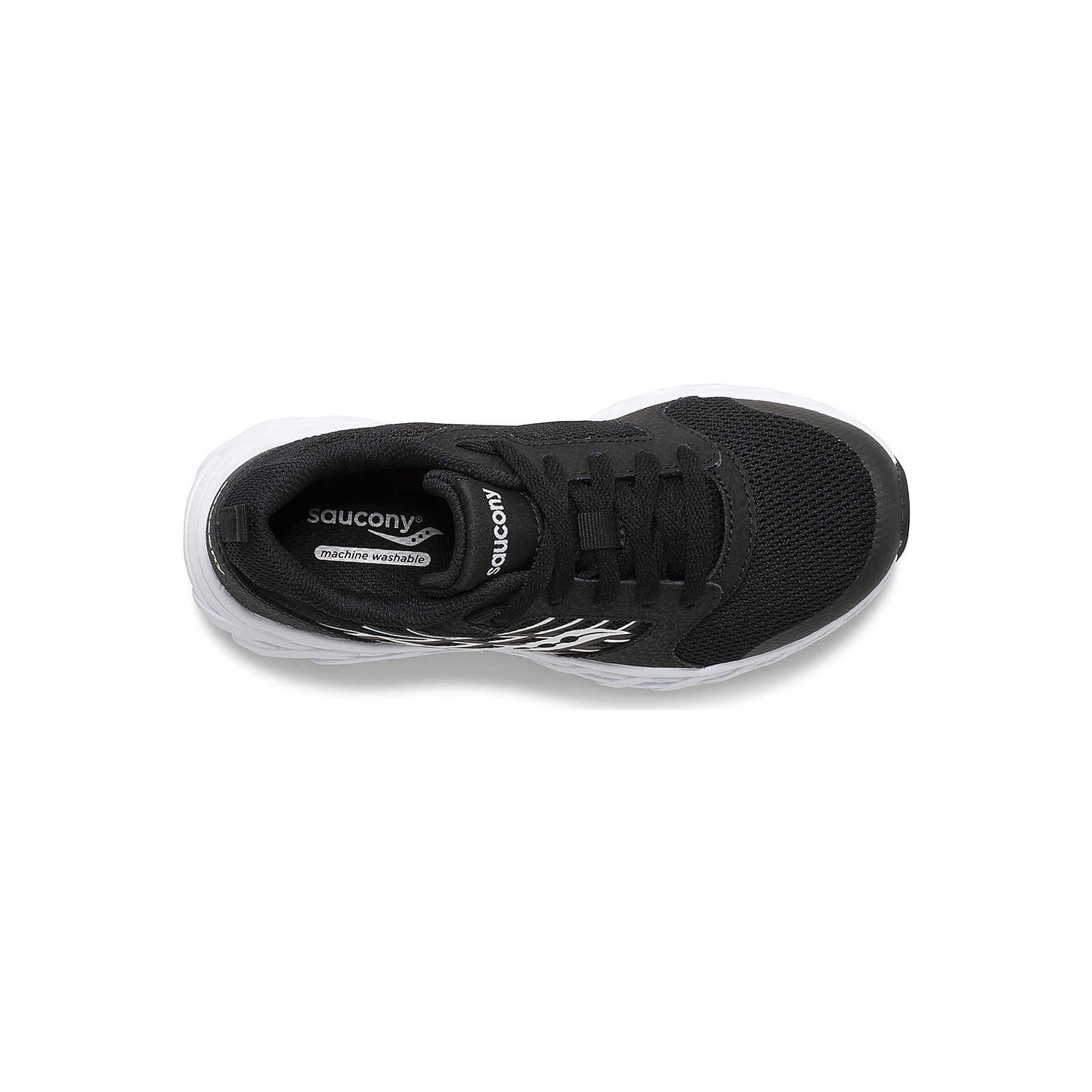 Saucony - Big Kid's Wind 2.0 Lace Sneaker - Black/White