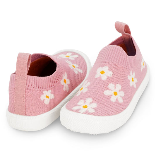 Jan & Jul - Graphic Knit Shoes - Pink Daisy
