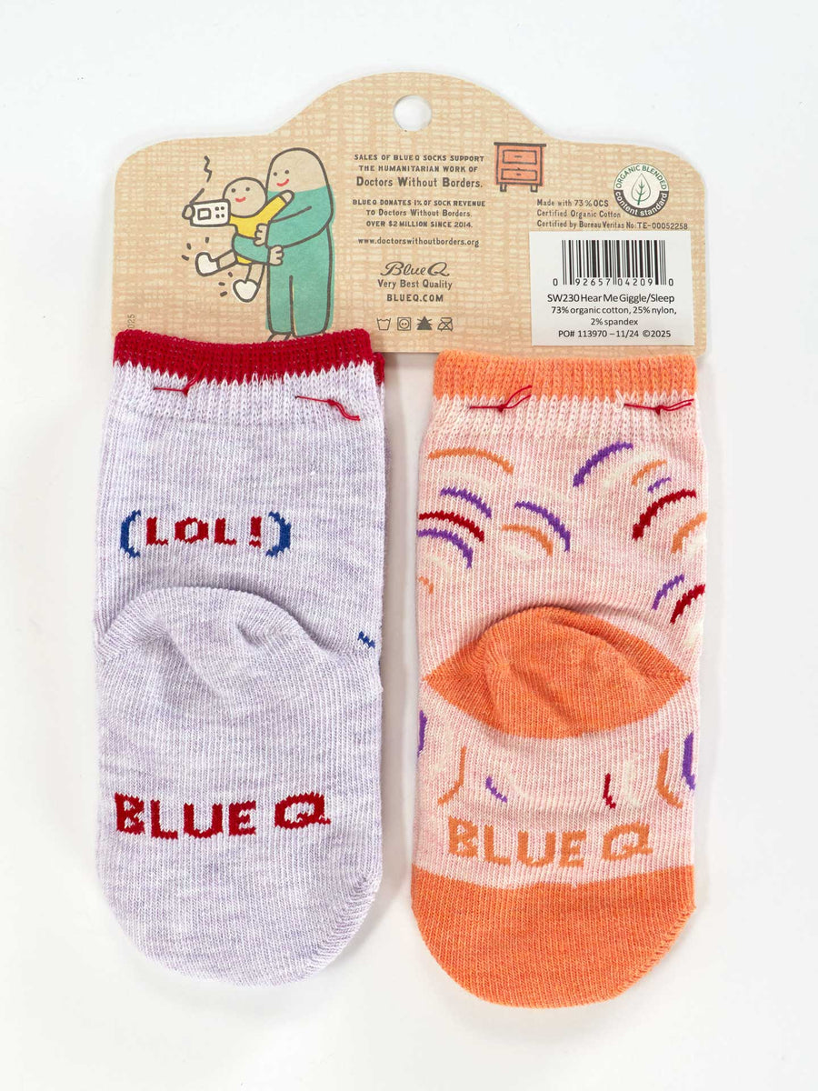 Blue Q - Wait 'til You Hear Me Giggle./ Just Sleep When I Sleep. Baby Socks (0-12M)