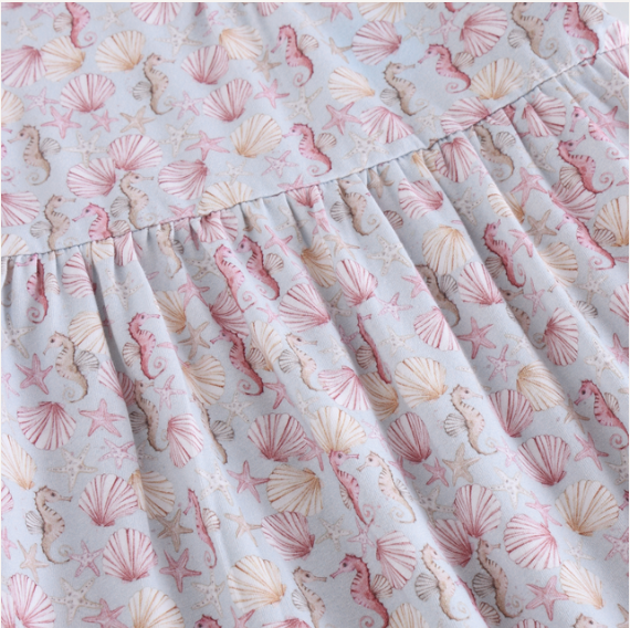 Minymo - All Over Print Seahorses & Shells Dress