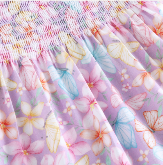 Minymo - Butterflies & Floral Cotton Dress