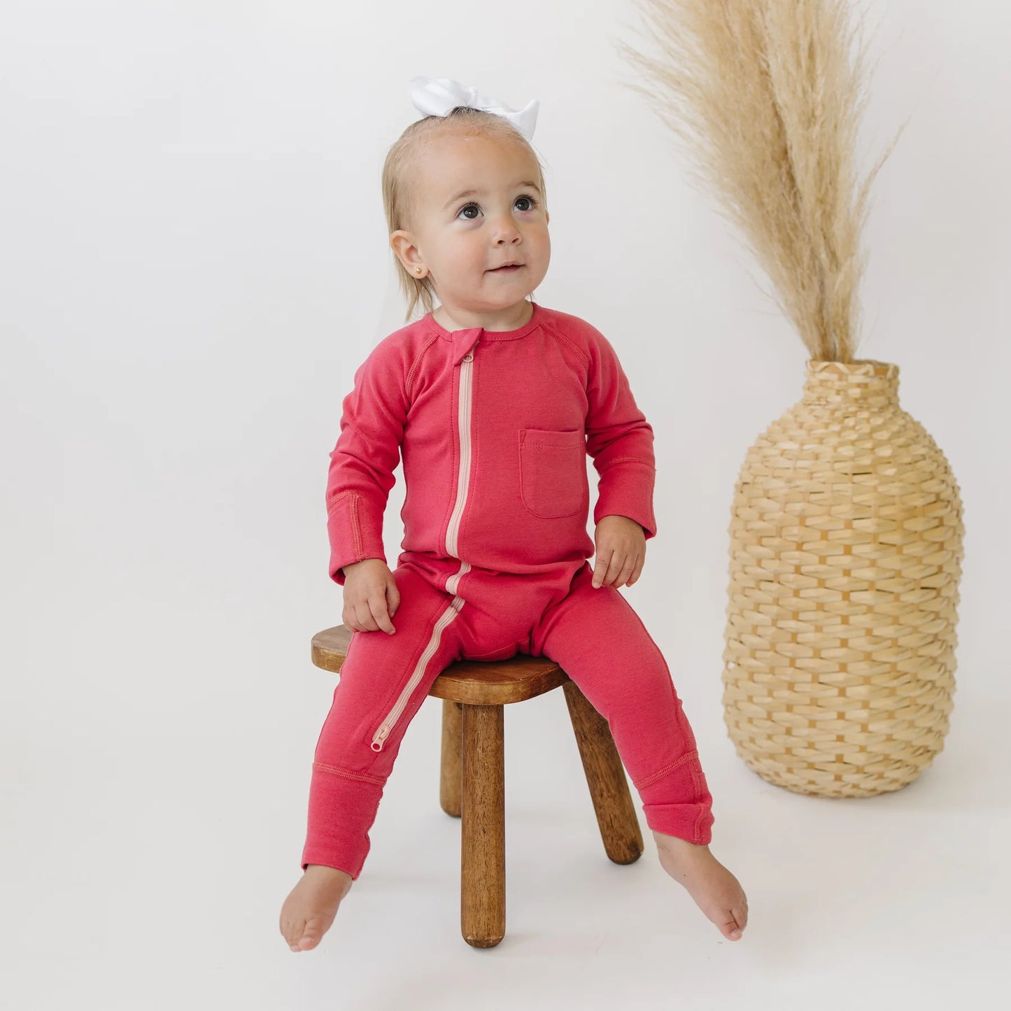 Our Little Treasures - Zip Romper in Red Maple
