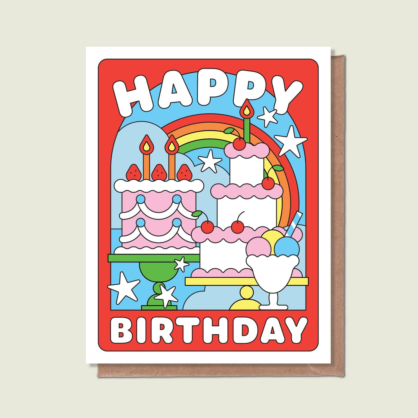 Épée Lapin Studio - Happy Birthday Desserts Greeting Card