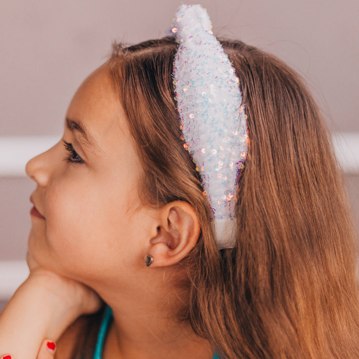 Frog Sac Kids Knot Headband, Sequin Knotted Hair Band Accessories