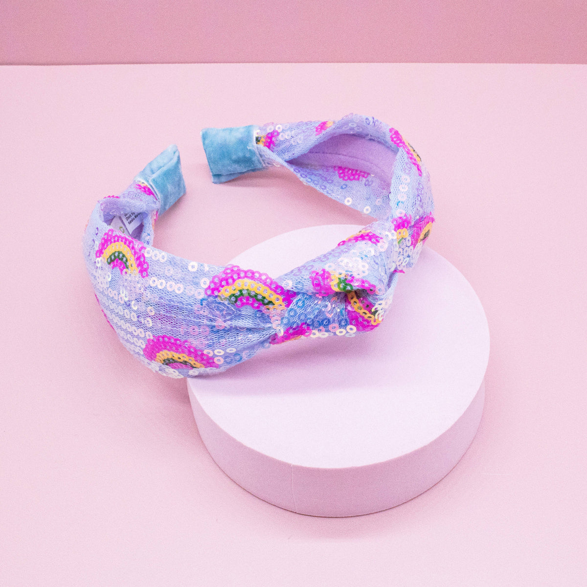 Frog Sac Kids Sequin Knot Headband, Rainbow