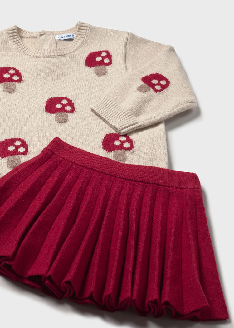 Mayoral Girl's Pleated Skirt & Sweater Set
