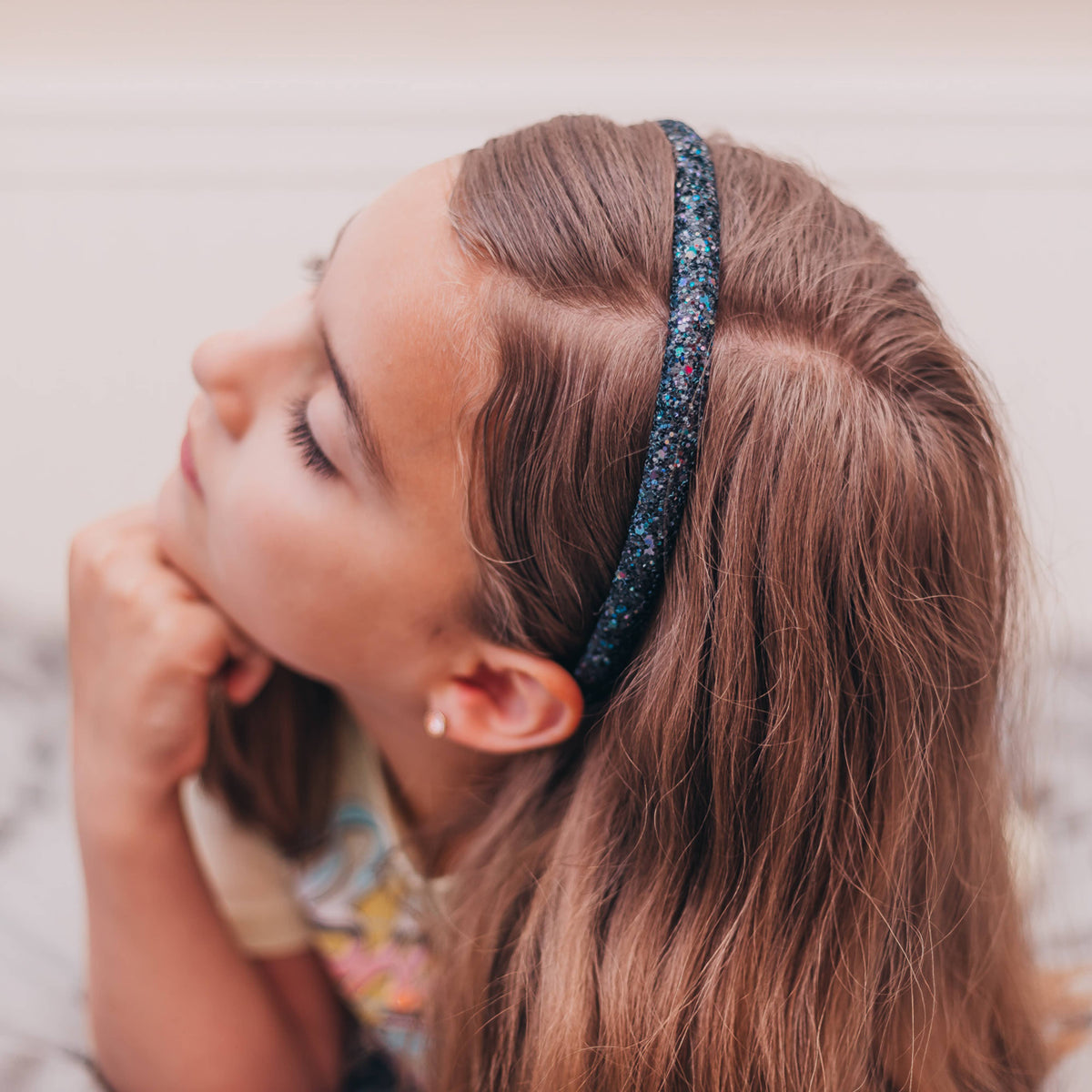 Frog Sac Glitter Headband, Thin Hairbands for Kids