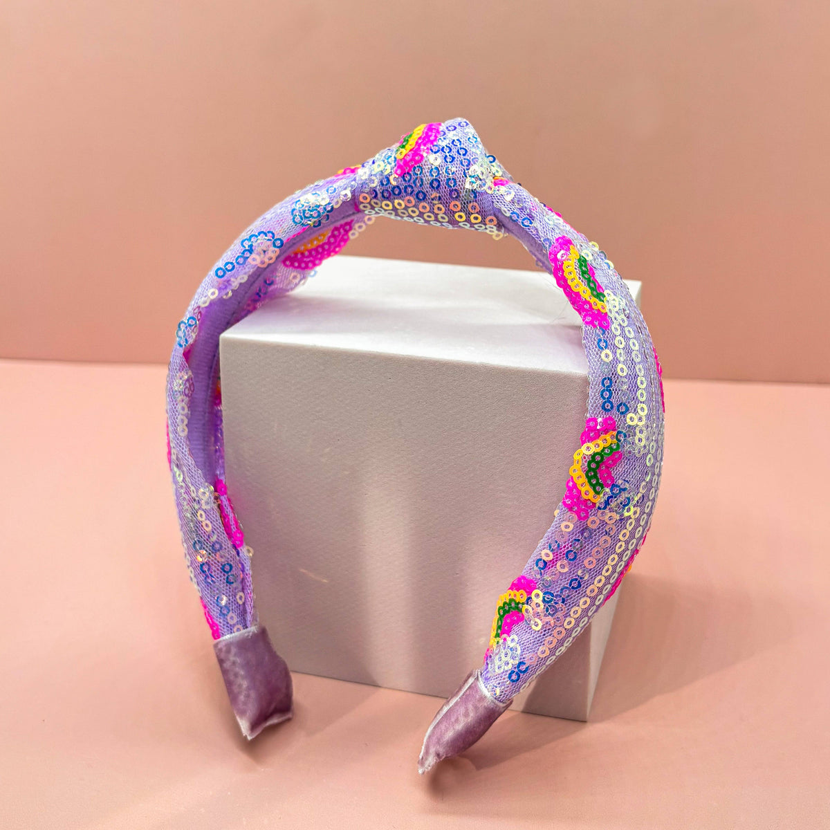 Frog Sac Kids Sequin Knot Headband, Rainbow
