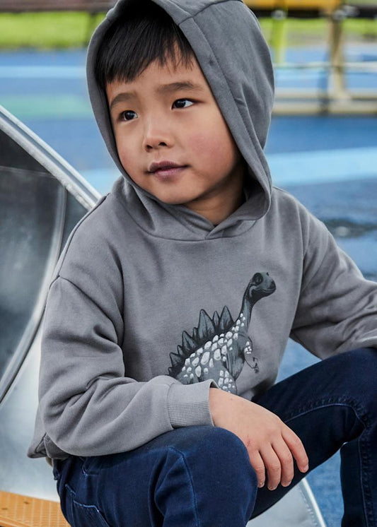 Mayoral Boy Printed Sweatshirt Stegosaurus Dinosaur - Grey