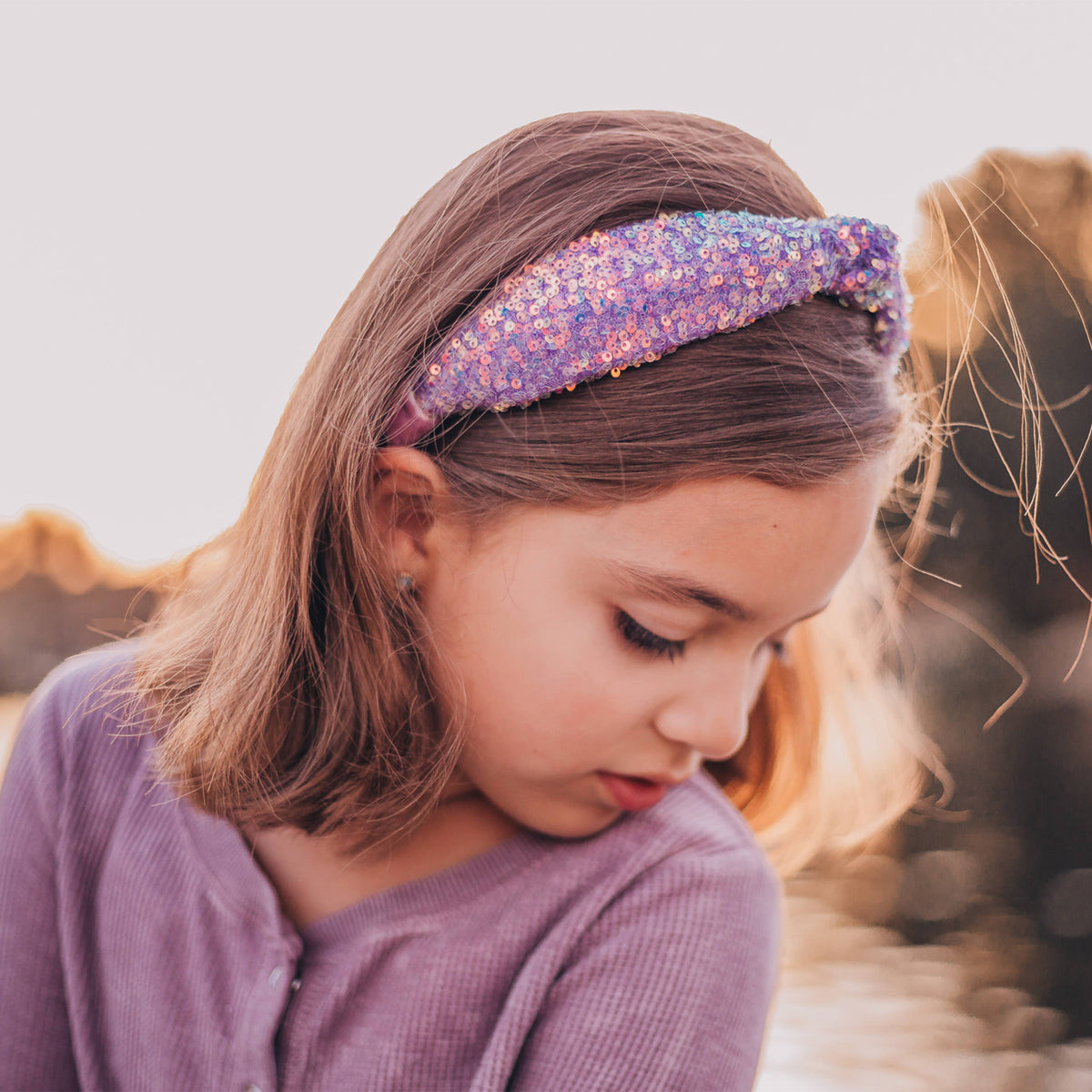 Frog Sac Kids Knot Headband, Sequin Knotted Hair Band Accessories