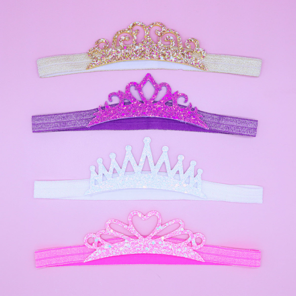 Frog Sac - Stretch Glitter Princess Tiara Headband