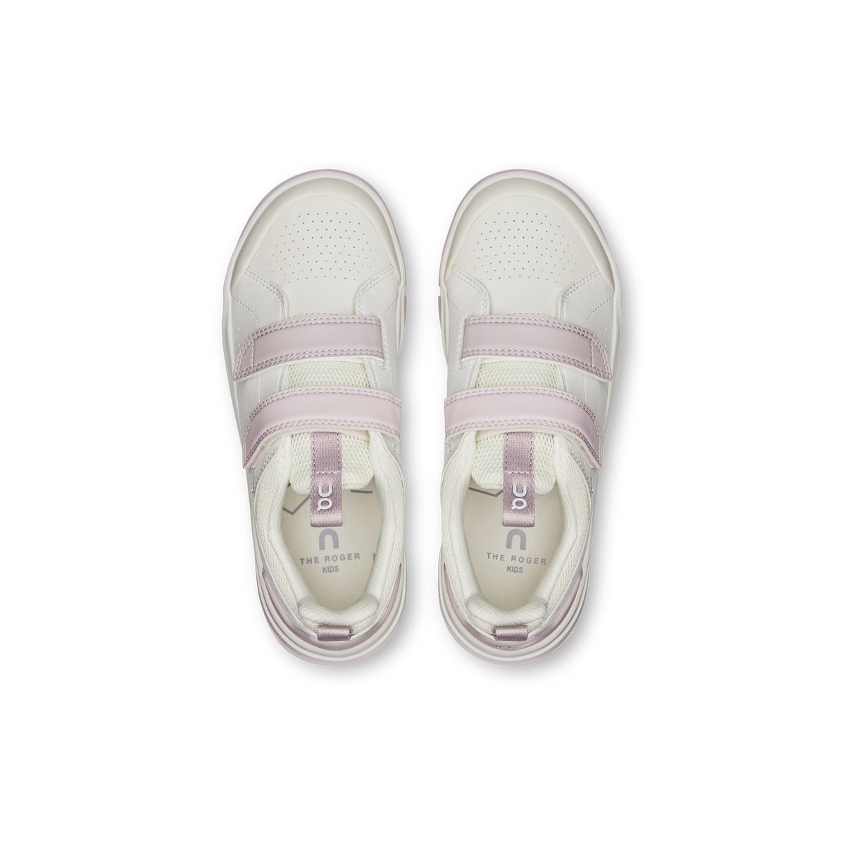 On The Roger Kids Lifestyle Shoe - Ivory | Orchid – Side View