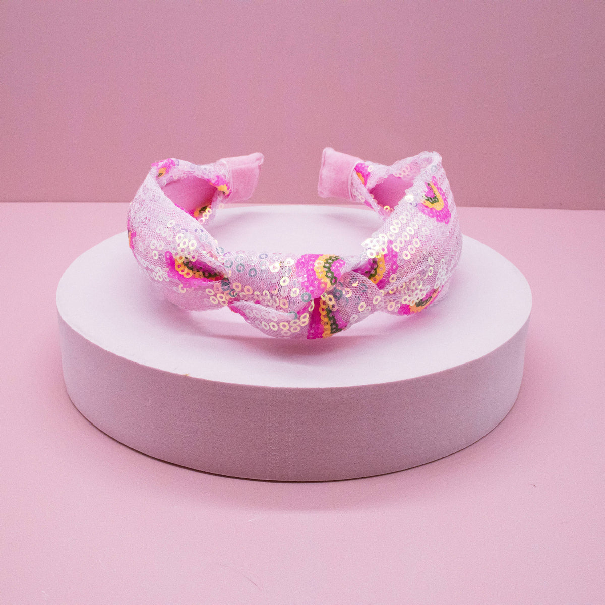 Frog Sac Kids Sequin Knot Headband, Rainbow