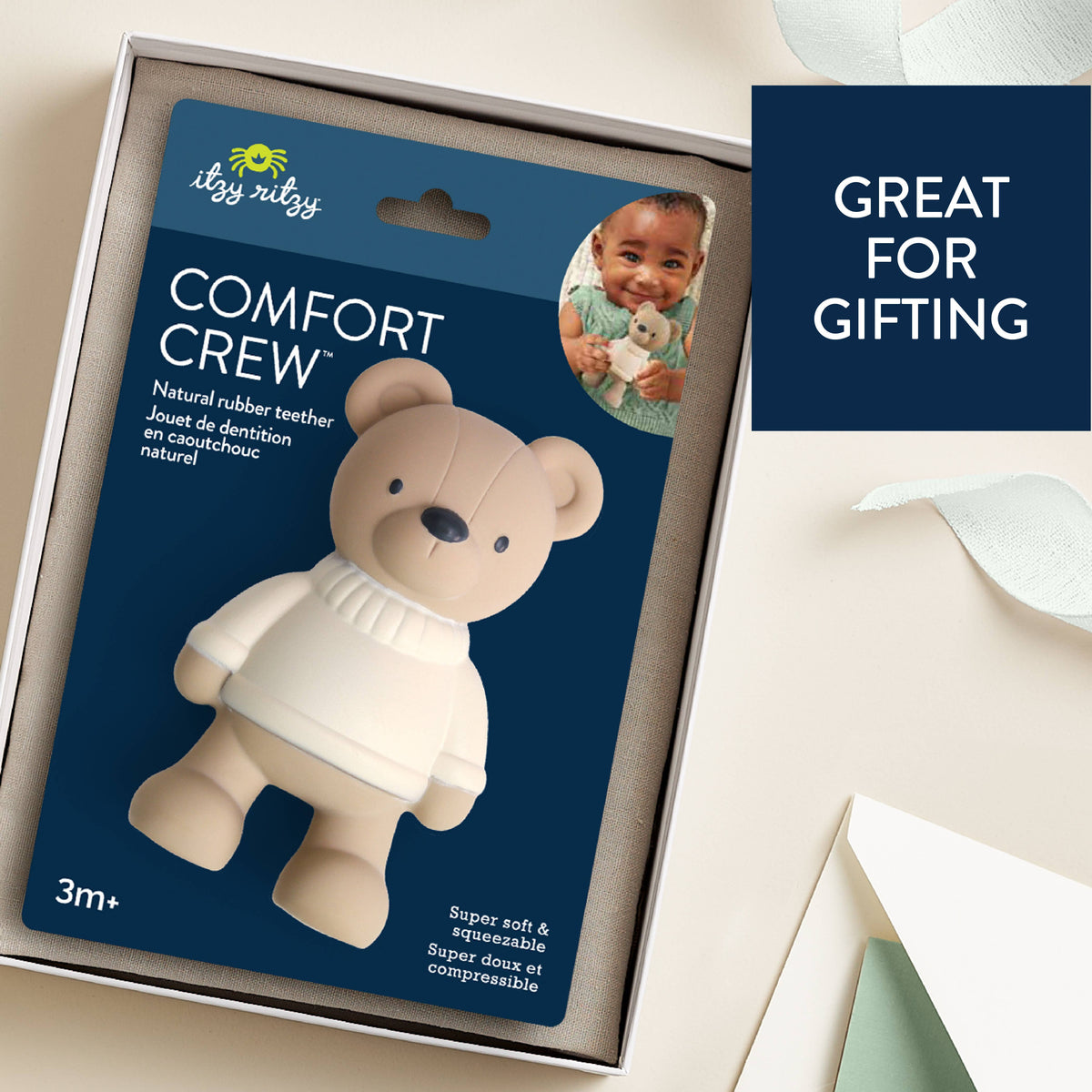 Itzy Ritzy - Chew Crew: Bear Natural Rubber Teether