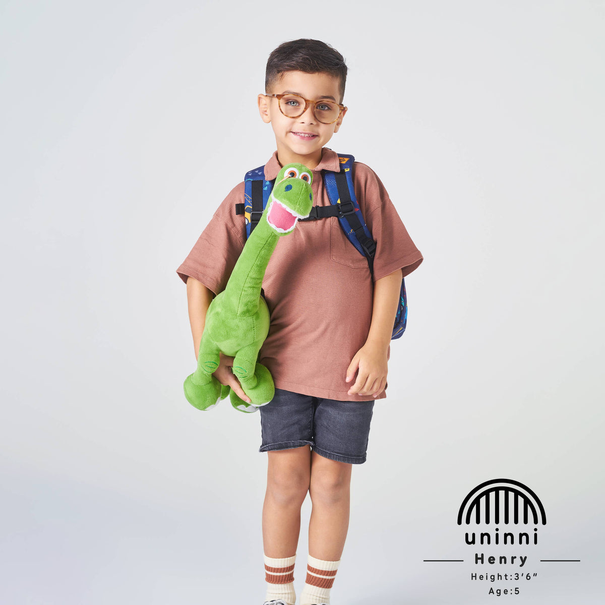 uninni - Ethan Backpack - Blue Dinosaur