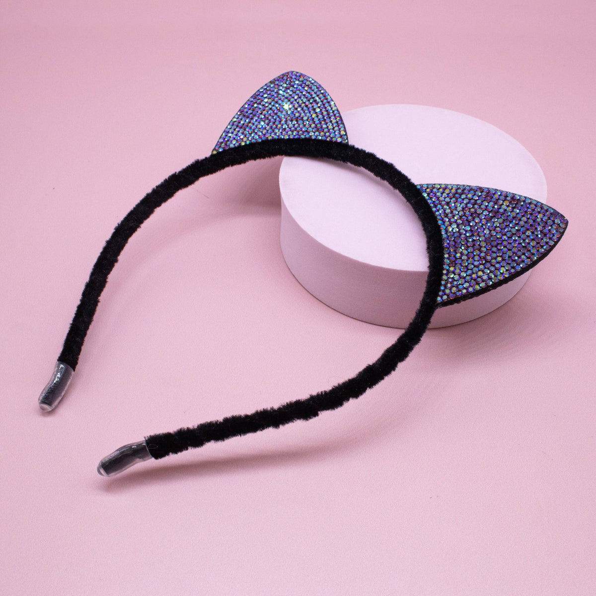 Frog Sac Cat Ears Headband, Kids Dual Sided Rhinestone Hairband