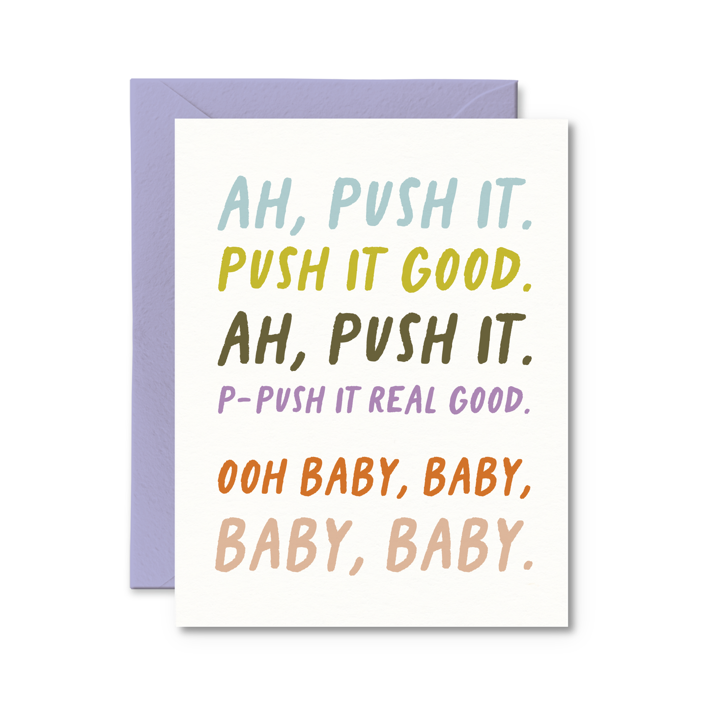 Pretty by Her - Push It Card Funny Pregnancy Card