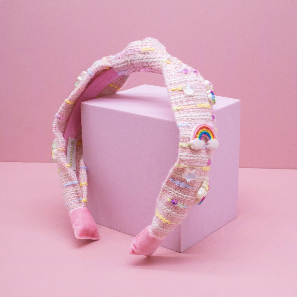 Frog Sac Unicorn Knotted Headband, Rainbow Knot Hair Band for Kids