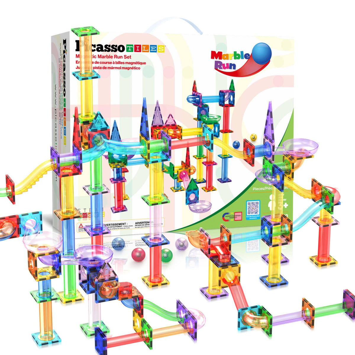 PicassoTiles Magnetic Marble Run Set