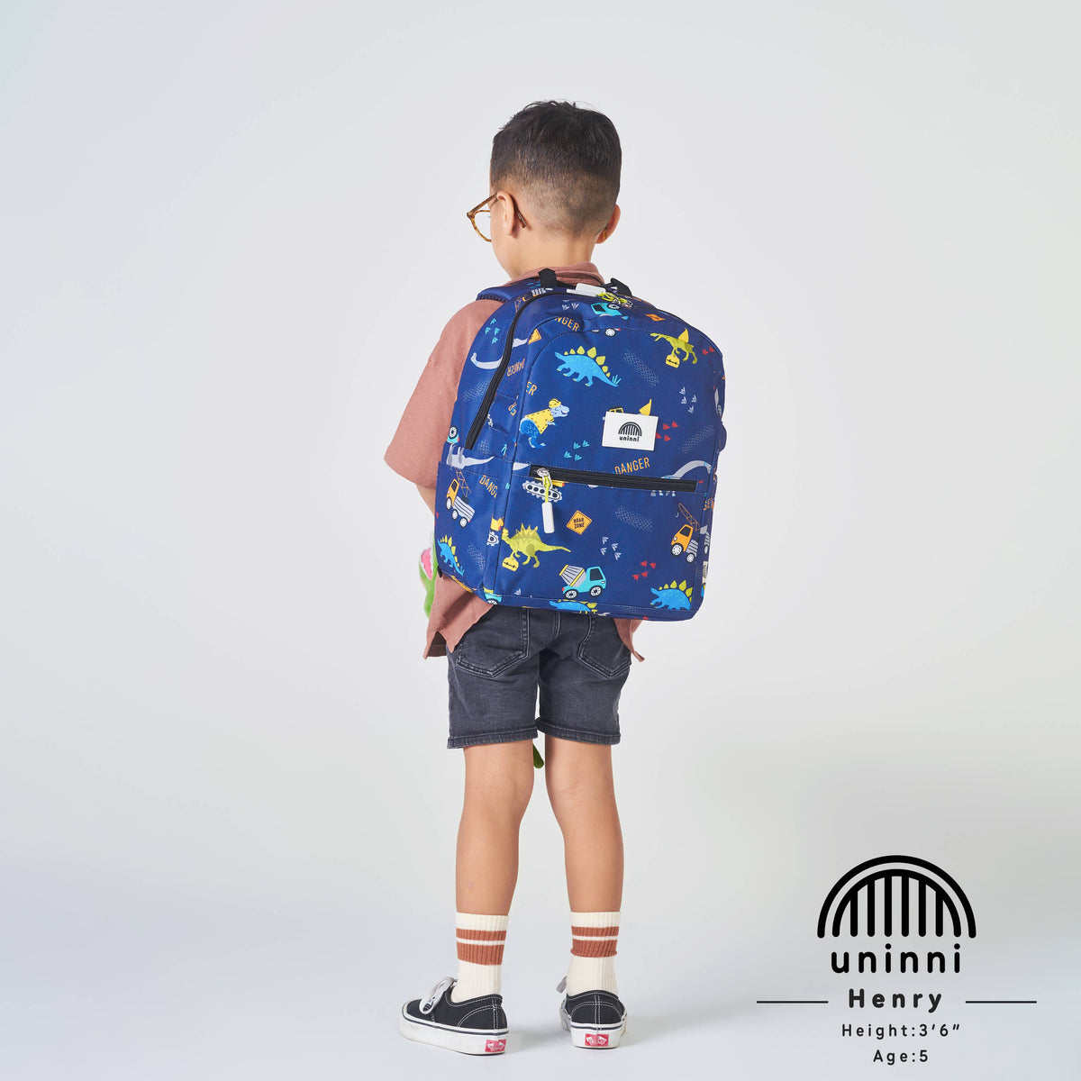 uninni - Ethan Backpack - Blue Dinosaur