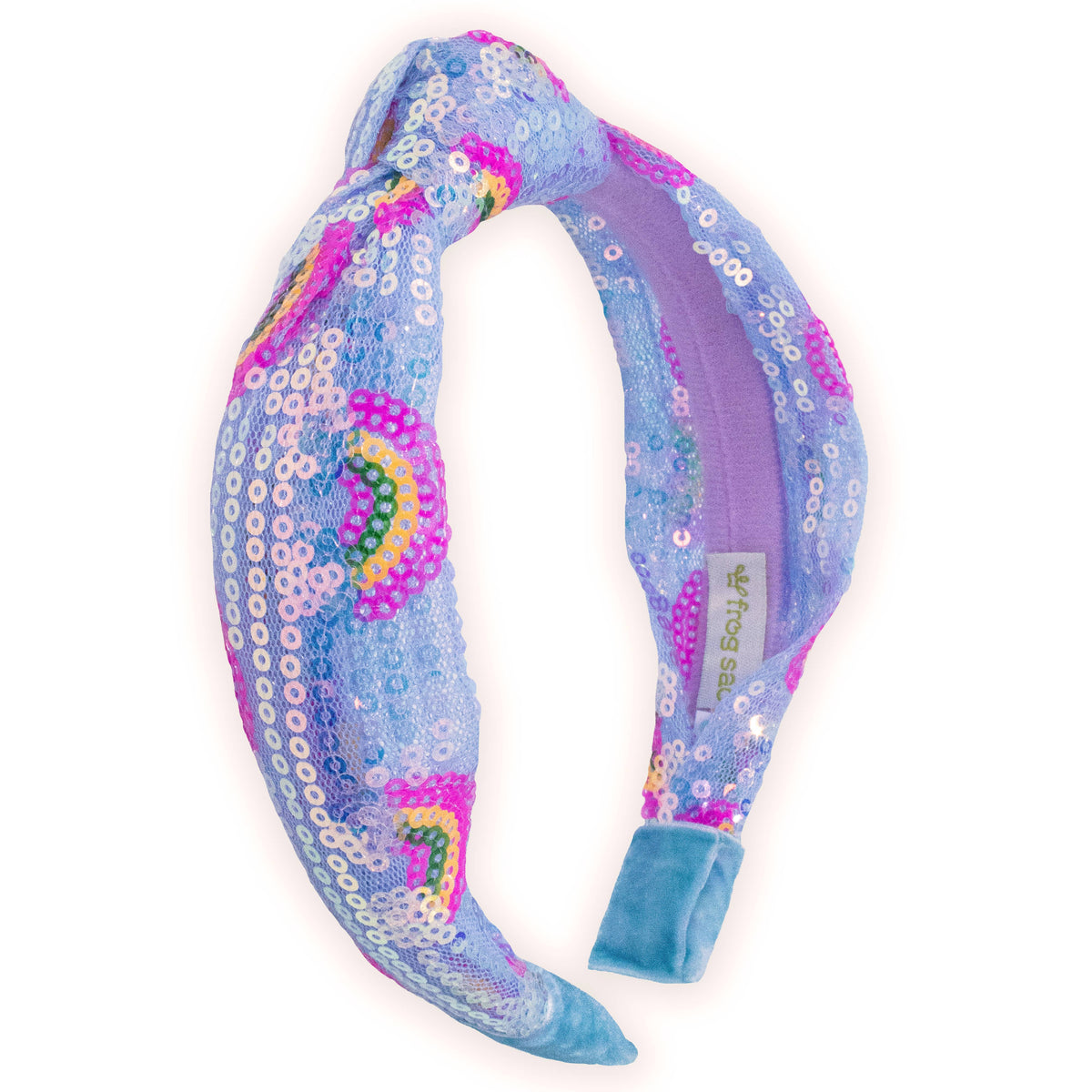 Frog Sac Kids Sequin Knot Headband, Rainbow