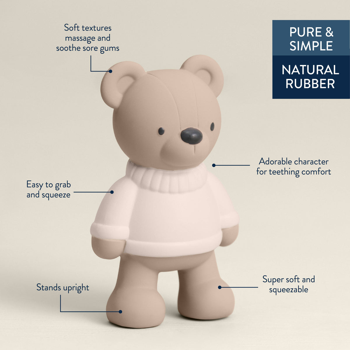 Itzy Ritzy - Chew Crew: Bear Natural Rubber Teether