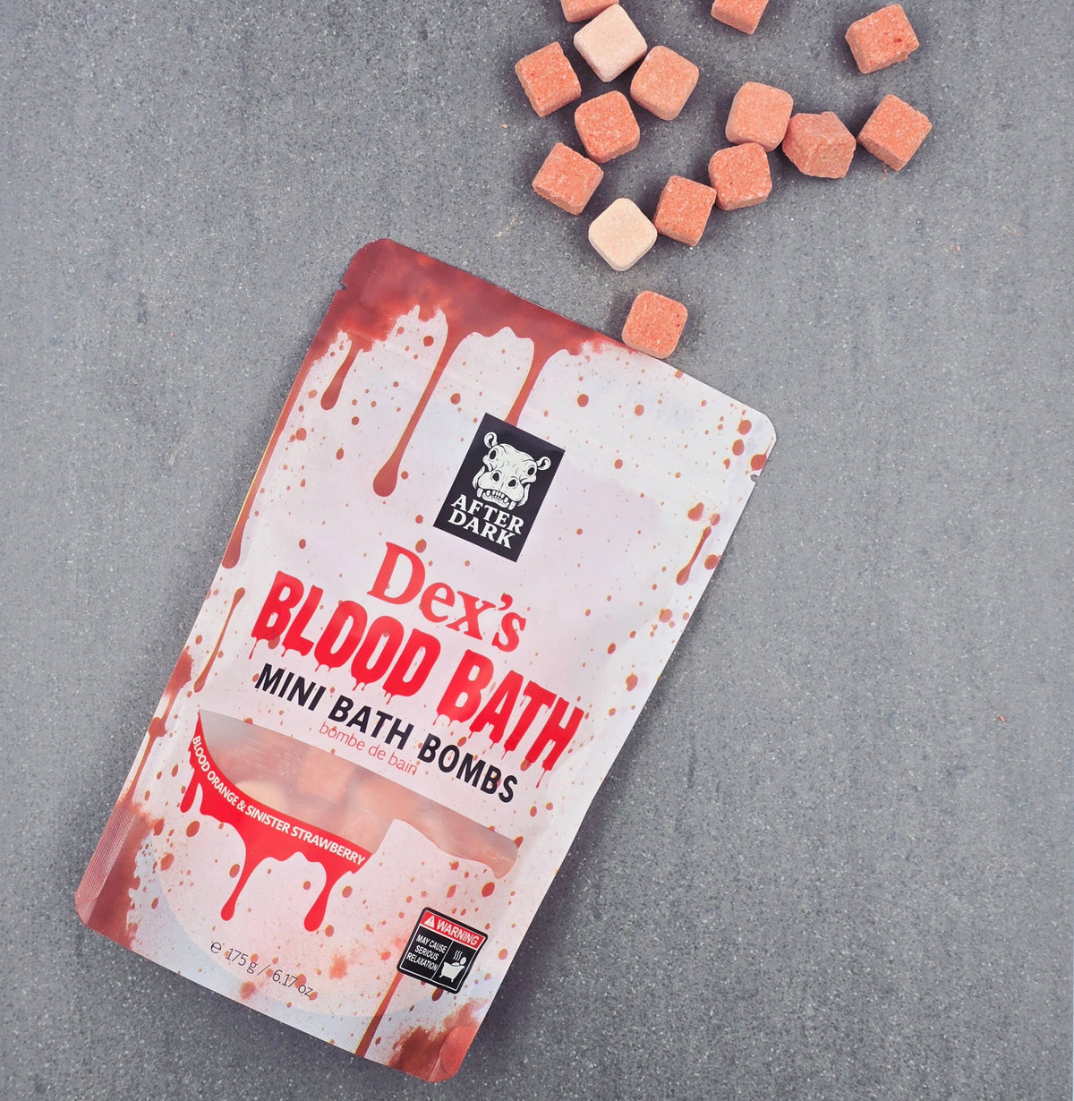 Happy Hippo Bath - Dex's Blood Bath Mini Bath Bombs, Gift Bag