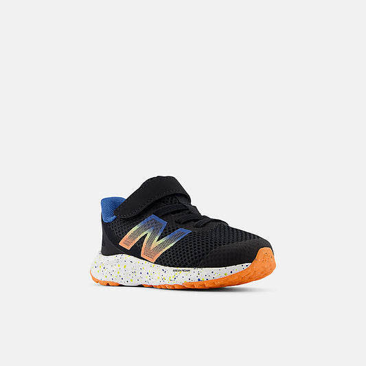 New Balance Fresh Foam Arishi v4 Running Shoes – Bungee Lace with Top Strap - Toddler - Black With Blaze Orange