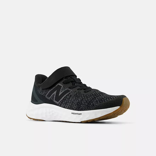 New Balance - Fresh Foam Arishi v4 Running Shoes - Bungee Lace with Top Strap - Little Kid - Black