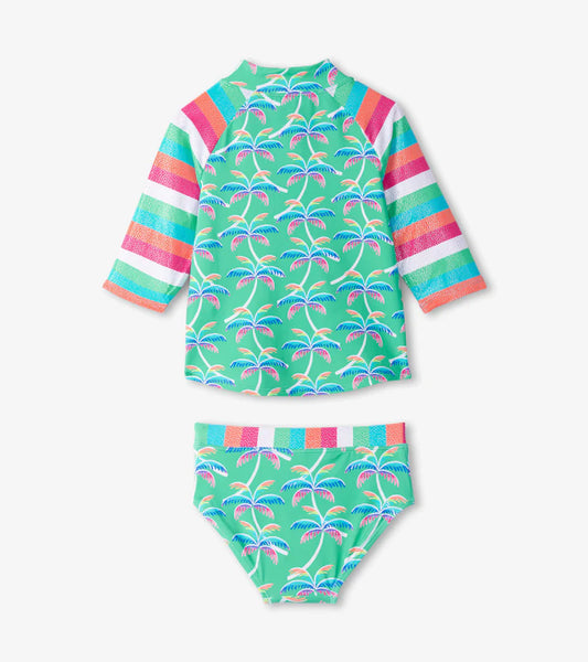 Hatley - Rainbow Palm Rashguard Set - Biscay Green