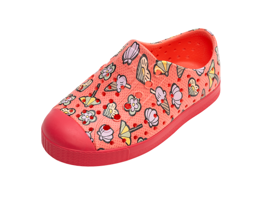 Native Shoes - Jefferson Print Kids - Snack Pink/Popsicle Pink/Beach Day